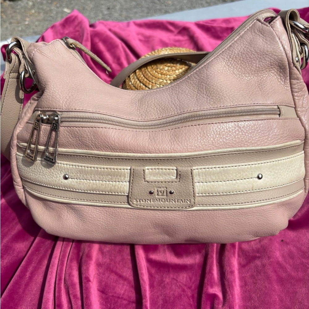 Stone Mountain Accessories Blush and Beige Hobo Bag